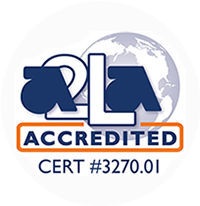 A2LA accredited symbol cert #3270.01